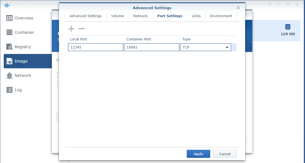 docker create container - advanced - map port